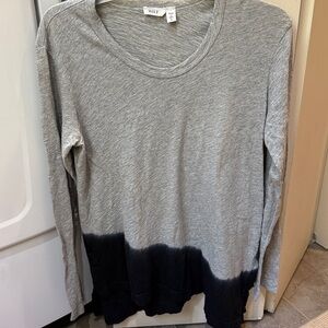 Wilt cotton Gray and Black Dip-Dye Long Sleeve Top